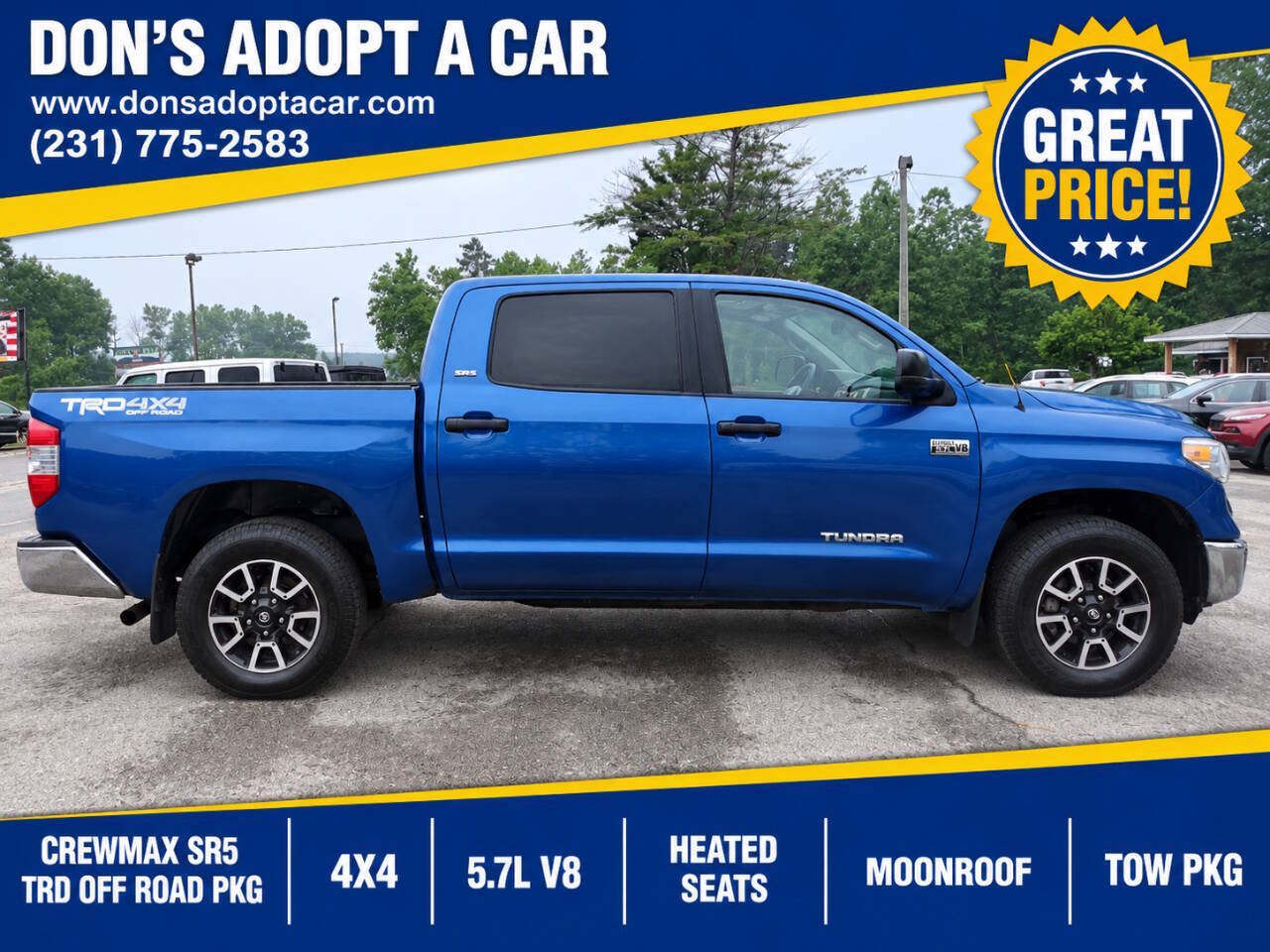 Used 2016 Toyota Tundra CrewMax w/ TRD Off-Road Pkg AWD/4WD image 1