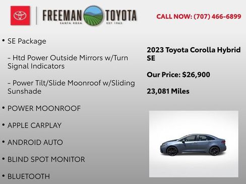 Used 2023 Toyota Corolla SE w/ SE Package FWD image 5
