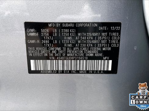 Certified 2023 Subaru Outback Wilderness image 32