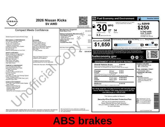 Used 2026 Nissan Kicks SV w/ Cold Weather Package AWD/4WD image 38