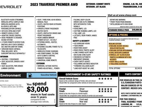 Used 2023 Chevrolet Traverse Premier w/ Redline Edition image 2