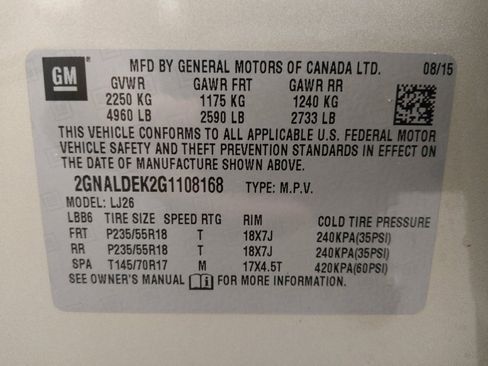 Used 2016 Chevrolet Equinox LTZ w/ Enhanced Convenience Package FWD image 33