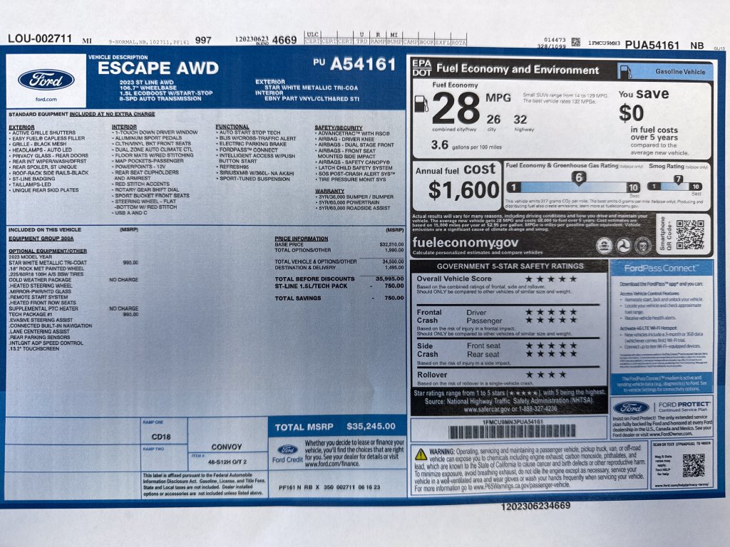 Used 2023 Ford Escape ST-Line w/ Tech Pack #1 AWD/4WD image 29