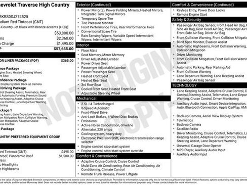 Used 2025 Chevrolet Traverse High Country w/ LPO, Floor Liner Package FWD image 14