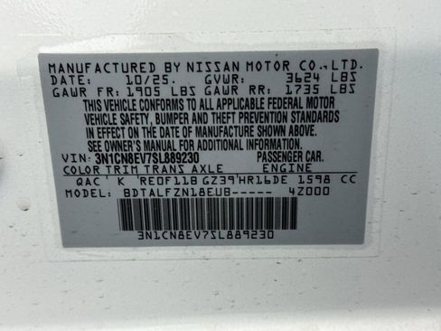 New 2025 Nissan Versa SV w/ Trunk Package image 26