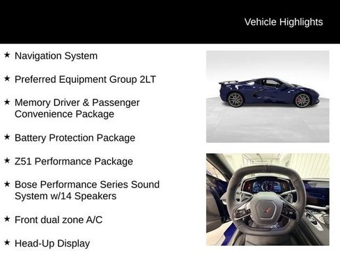 Certified 2025 Chevrolet Corvette Stingray Preferred Cpe w/ Z51 Performance Package RWD image 16