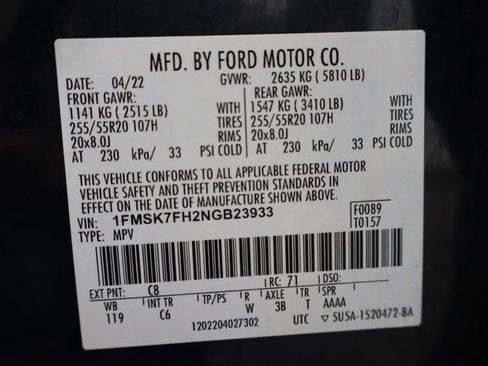 Used 2022 Ford Explorer Limited w/ Equipment Group 301A RWD image 29