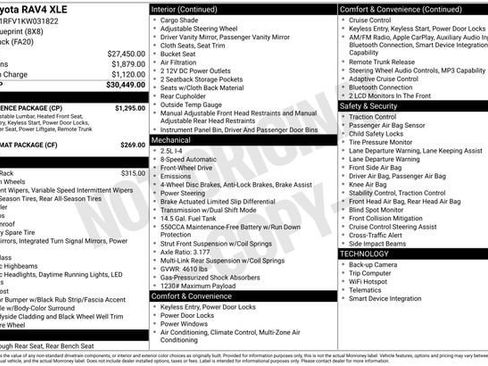 Certified 2019 Toyota RAV4 XLE w/ Convenience Package FWD image 35
