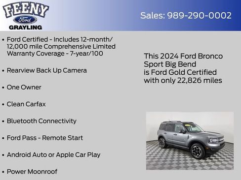 Certified 2024 Ford Bronco Sport Big Bend w/ Convenience Package AWD/4WD image 4