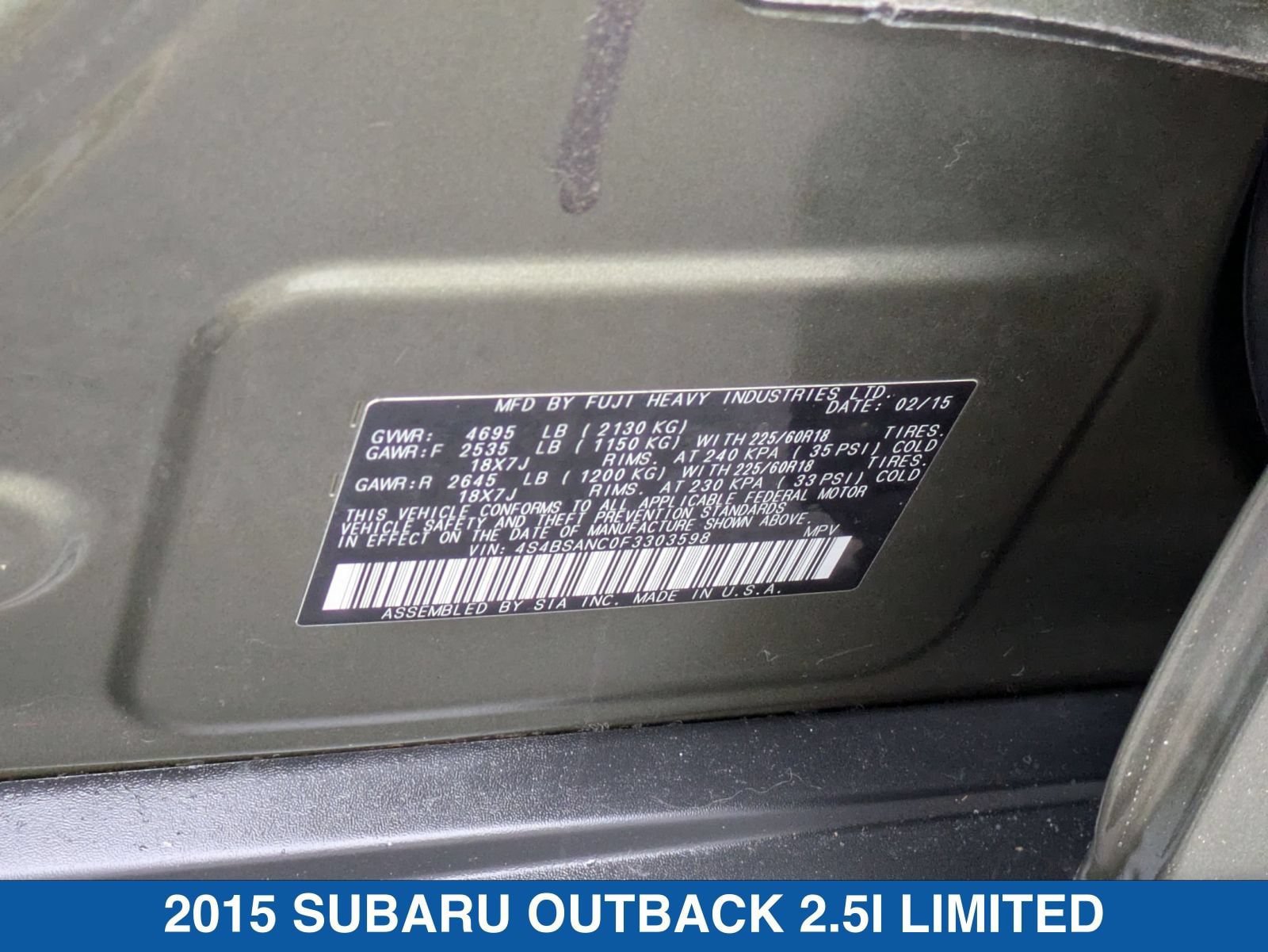 Used 2015 Subaru Outback 2.5i Limited AWD/4WD image 39