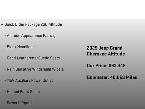 Used 2025 Jeep Grand Cherokee Altitude AWD/4WD image 6
