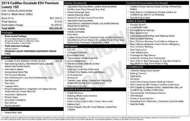Used 2019 Cadillac Escalade ESV Premium Luxury AWD/4WD image 17