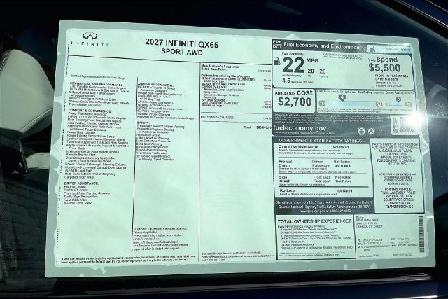 New 2027 INFINITI QX65 Sport w/ Cargo Package AWD/4WD image 16