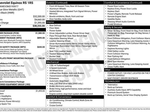 Used 2022 Chevrolet Equinox RS w/ RS Leather Package image 1