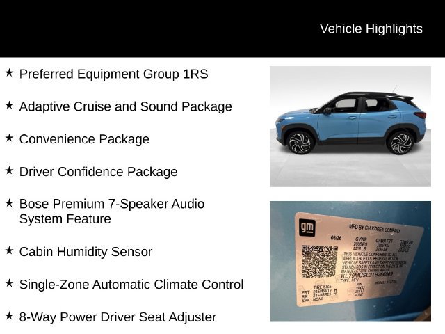 Certified 2026 Chevrolet TrailBlazer RS w/ Convenience Package AWD/4WD image 27