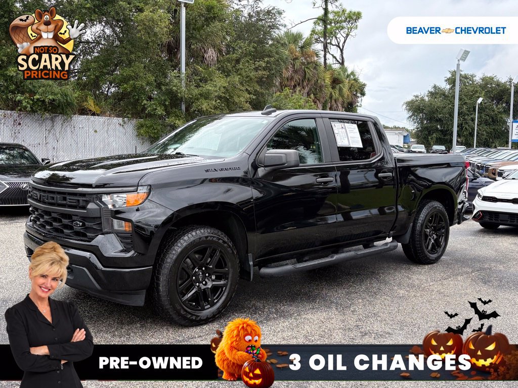 Used 2024 Chevrolet Silverado 1500 Custom w/ Turbomax Blackout Package AWD/4WD image 1