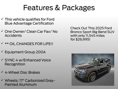 Certified 2025 Ford Bronco Sport Big Bend AWD/4WD image 4