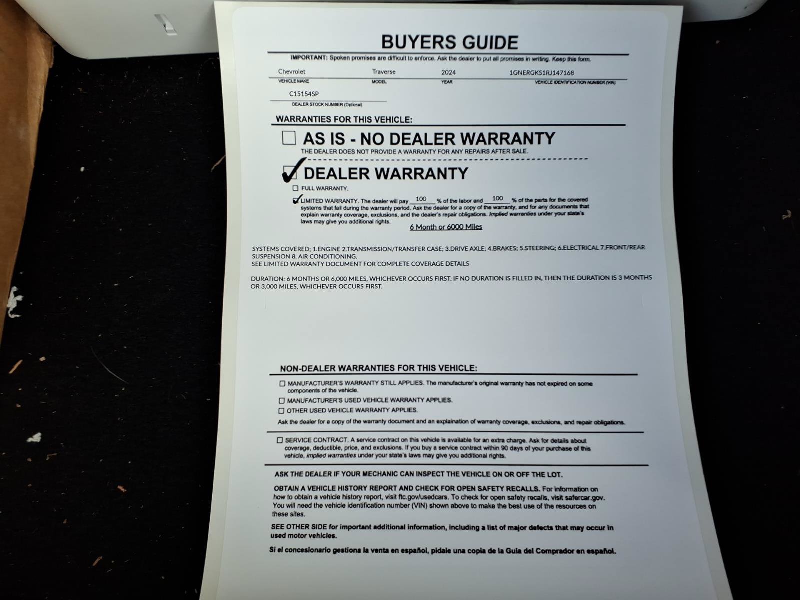 Used 2024 Chevrolet Traverse LT w/ LPO, Floor Liner Package FWD image 35