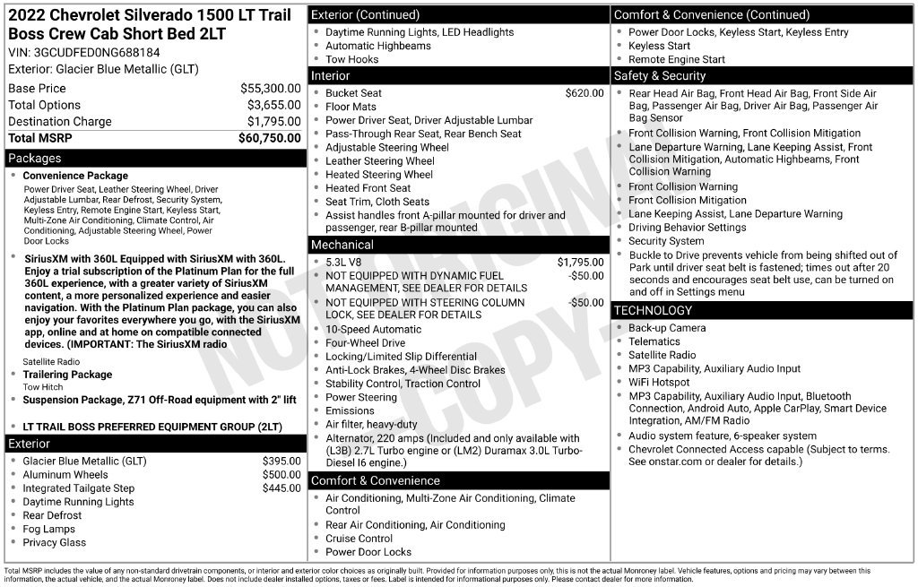 Certified 2022 Chevrolet Silverado 1500 LT Trail Boss AWD/4WD image 35