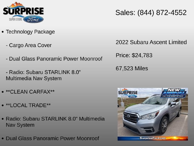 Used 2022 Subaru Ascent Limited w/ Technology Package AWD/4WD image 6