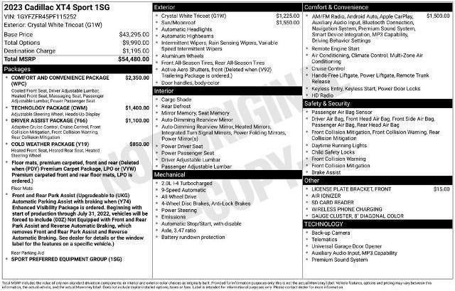 Certified 2023 Cadillac XT4 Sport AWD/4WD image 33