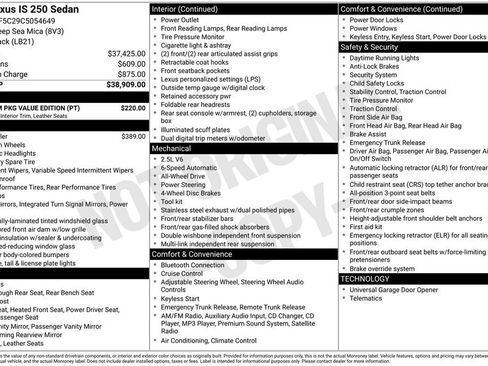 Used 2012 Lexus IS 250 AWD w/ Premium Pkg Value Edition image 33