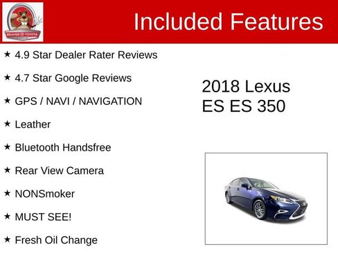 Used 2018 Lexus ES 350 w/ Navigation System Package FWD image 4