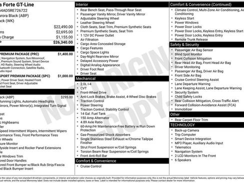 Used 2024 Kia Forte GT-Line w/ GT-Line Premium Package FWD image 34