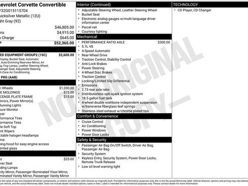 Used 2001 Chevrolet Corvette Convertible w/ Preferred Equipment Group2 RWD image 2