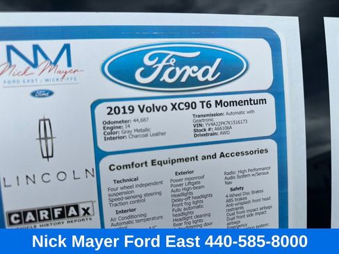 Used 2019 Volvo XC90 T6 Momentum w/ Advanced Package image 47