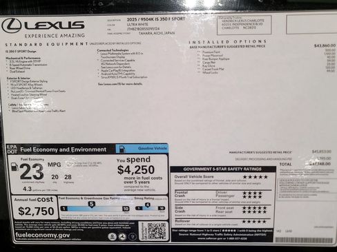 Used 2025 Lexus IS 350 F Sport image 44