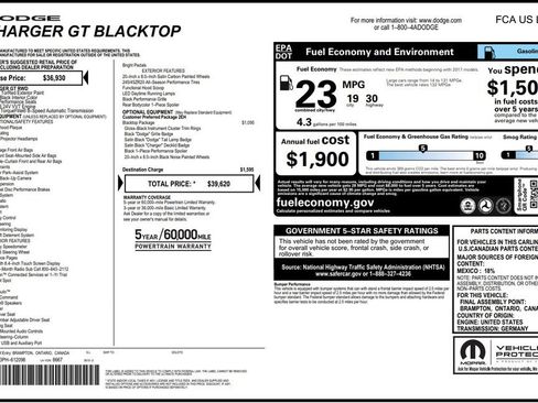 Certified 2023 Dodge Charger GT w/ Blacktop Package RWD image 4