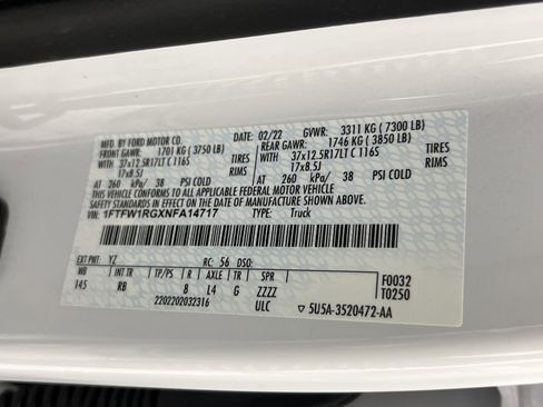 Certified 2022 Ford F150 Raptor w/ Raptor 37 Performance Package image 9