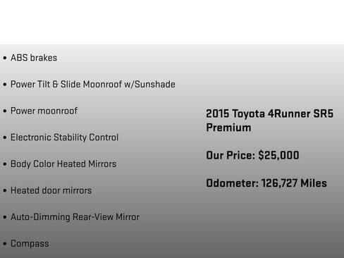 Used 2015 Toyota 4Runner SR5 Premium AWD/4WD image 18