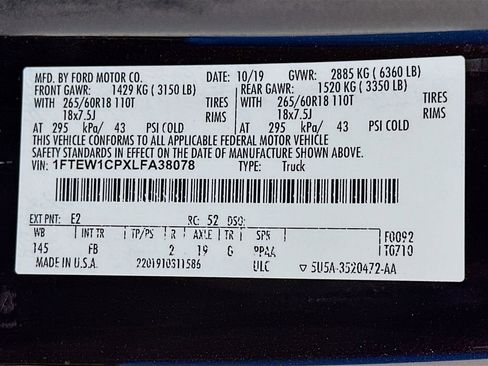 Used 2020 Ford F150 XLT w/ Equipment Group 302A Luxury image 32