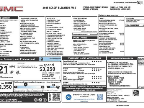 New 2026 GMC Acadia Elevation w/ Black Edition image 4