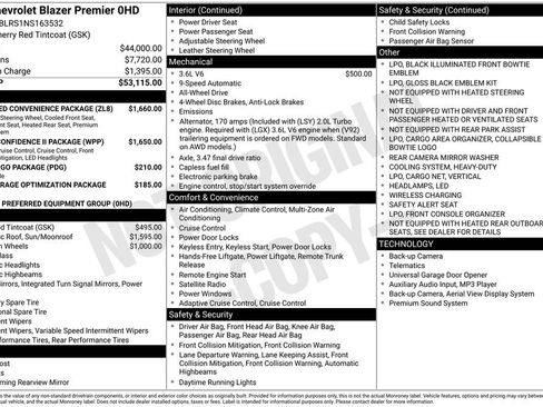 Used 2022 Chevrolet Blazer Premier w/ Enhanced Convenience Package image 32