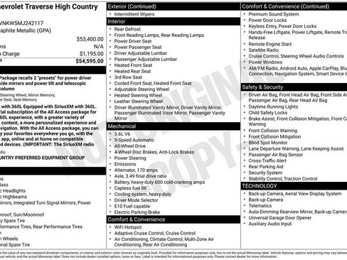 Certified 2021 Chevrolet Traverse High Country AWD/4WD image 4