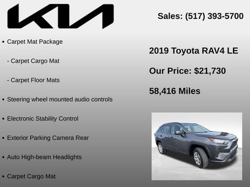 Used 2019 Toyota RAV4 LE w/ Carpet Mat Package FWD image 5