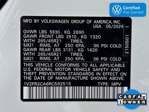 Certified 2024 Volkswagen Atlas SEL Premium R-Line image 35