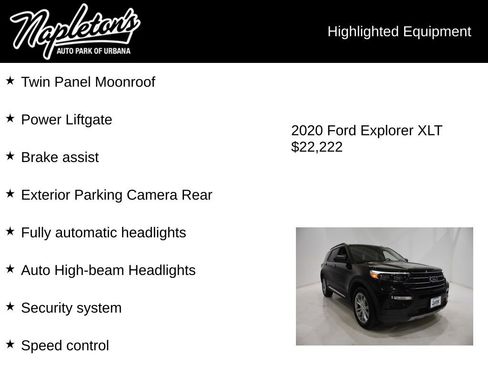 Used 2020 Ford Explorer XLT w/ Equipment Group 202A image 16