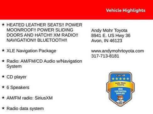 Used 2017 Toyota Sienna XLE w/ XLE Navigation Package FWD image 2