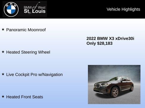 Used 2022 BMW X3 xDrive30i w/ Convenience Package image 16