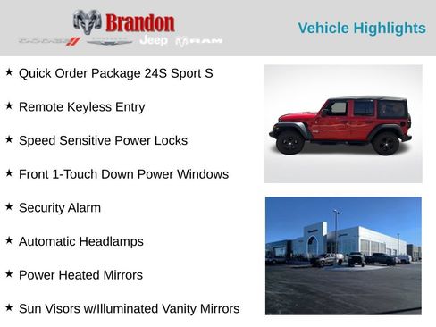 Used 2018 Jeep Wrangler Unlimited Sport S AWD/4WD image 2