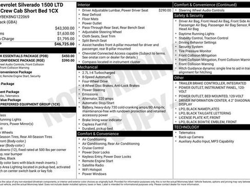 Used 2022 Chevrolet Silverado 1500 Custom w/ LPO, Dark Essentials Package AWD/4WD image 11