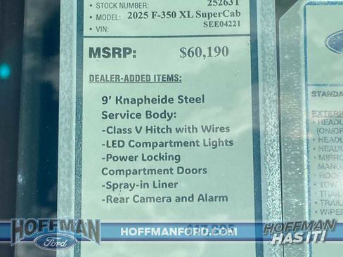 New 2025 Ford F350 XL w/ XL Chrome Package image 11