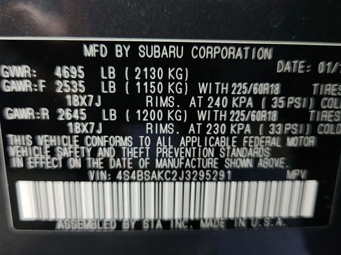 Used 2018 Subaru Outback 2.5i Limited image 51