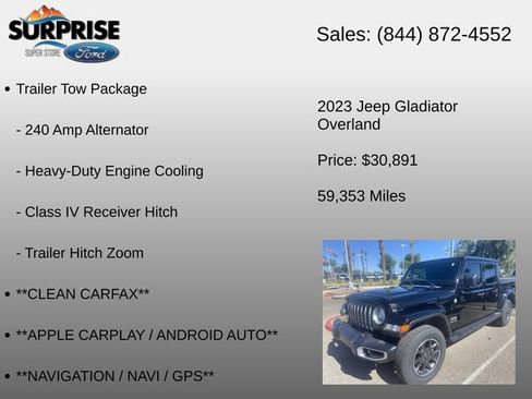 Used 2023 Jeep Gladiator Overland w/ Trailer Tow Package AWD/4WD image 6