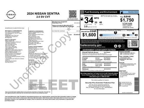 Used 2024 Nissan Sentra SV FWD image 2