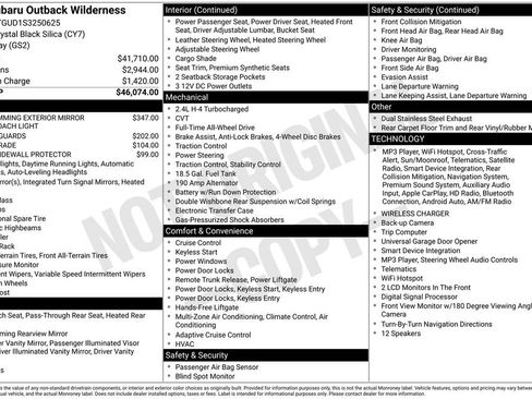 Certified 2025 Subaru Outback Wilderness AWD/4WD image 19